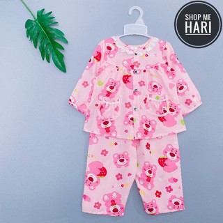 Bộ tole tay dài quần dài cài nút giữa