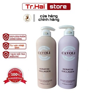 Cặp dầu gội xả cavoli keratin collagen 800ml