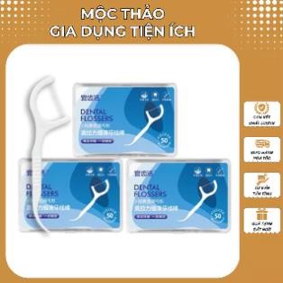 Combo 5 hộp tăm chỉ nha khoa, tăm xỉa răng vệ sinh răng miệng, hộp 50 cây tiện lợi