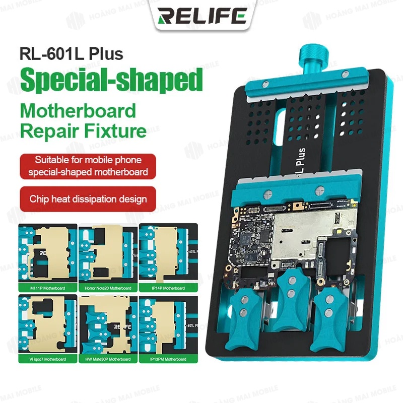 Kẹp giữ main dùng cố định bo mạch để tháo gỡ, vệ sinh keo và hàn chip CPU, IC RELIFE RL-601L PLUS