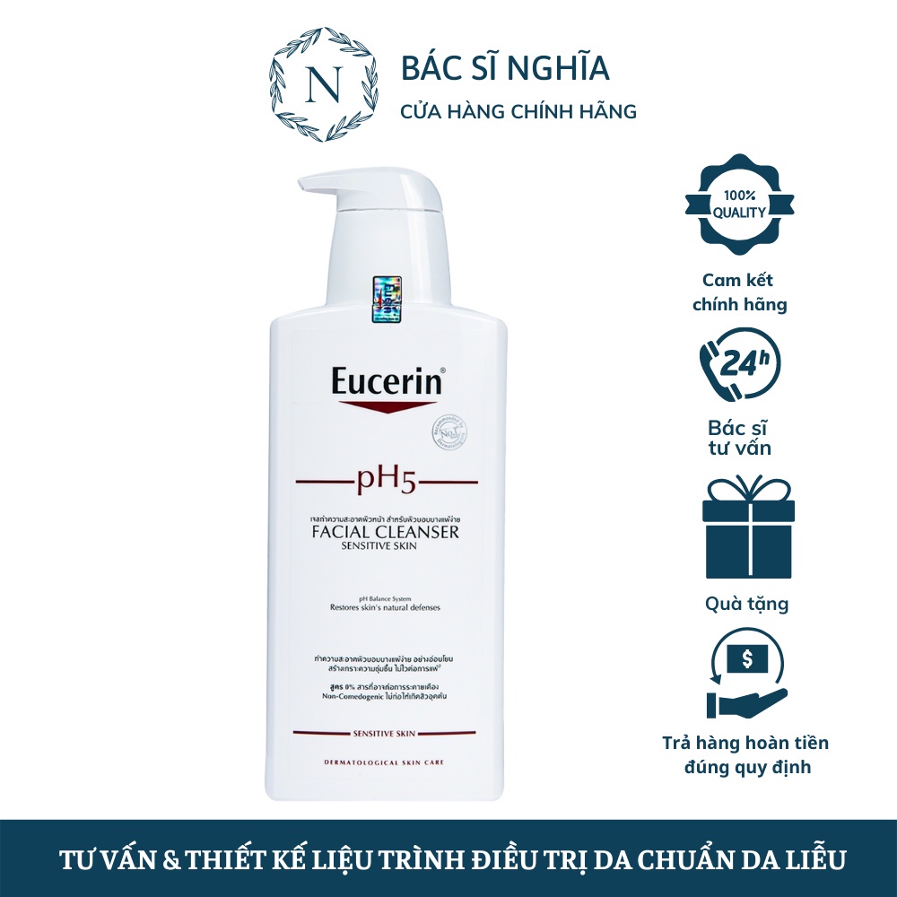 [HÀNG CHÍNH HÃNG] Sữa Rửa Mặt Eucerin PH5 Cho Da Nhạy Cảm 400ml - Facial Cleanser Sensitive - Bác Sĩ