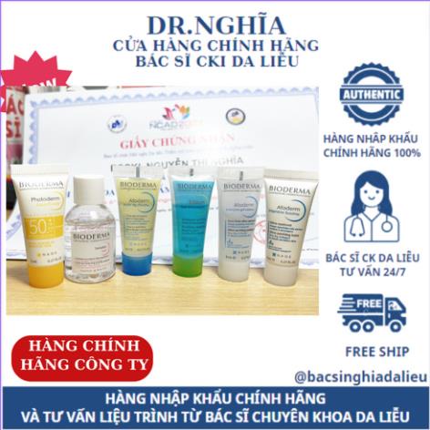 Mini size Các dòng Dưỡng ẩm Bioderma, sữa rửa mặt, kem mắt, toner, kem Cicabio, Hydra, sensitive, sữa tắm 5ml 50ml