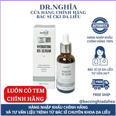 [NHẬP KHẨU CHÍNH HÃNG] SERUM B5 MEDIPHAR HYDRATING 30ml phục hồi cấp nước cho da - Bác Sĩ Nghĩa