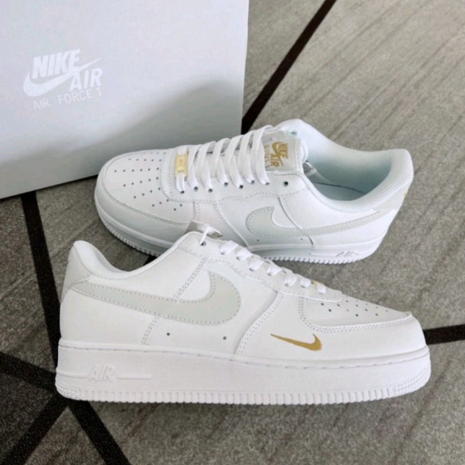 Giày AF1 Xám Vàng Giày Nike_AF1 Xám Thêu Vàng Classic Full Size Nam Nữ HotTrend