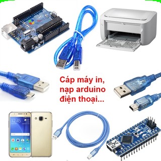 Dây cáp sạc usb a-b , mini b, micro b, cáp nạp arduino , máy in, điện thoại...