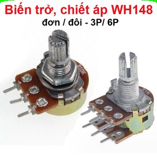 Biến trở volume đơn, biến trở đôi wh148-3p/ 6p