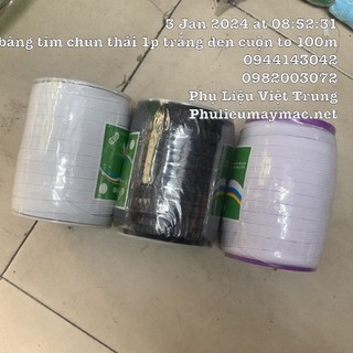 Chun Đại bàng Cuộn 100m bản 6mm 1 cuộn màu Đen tốt làm Thun Quần Trẻ Em Thun may ga đệm #110801