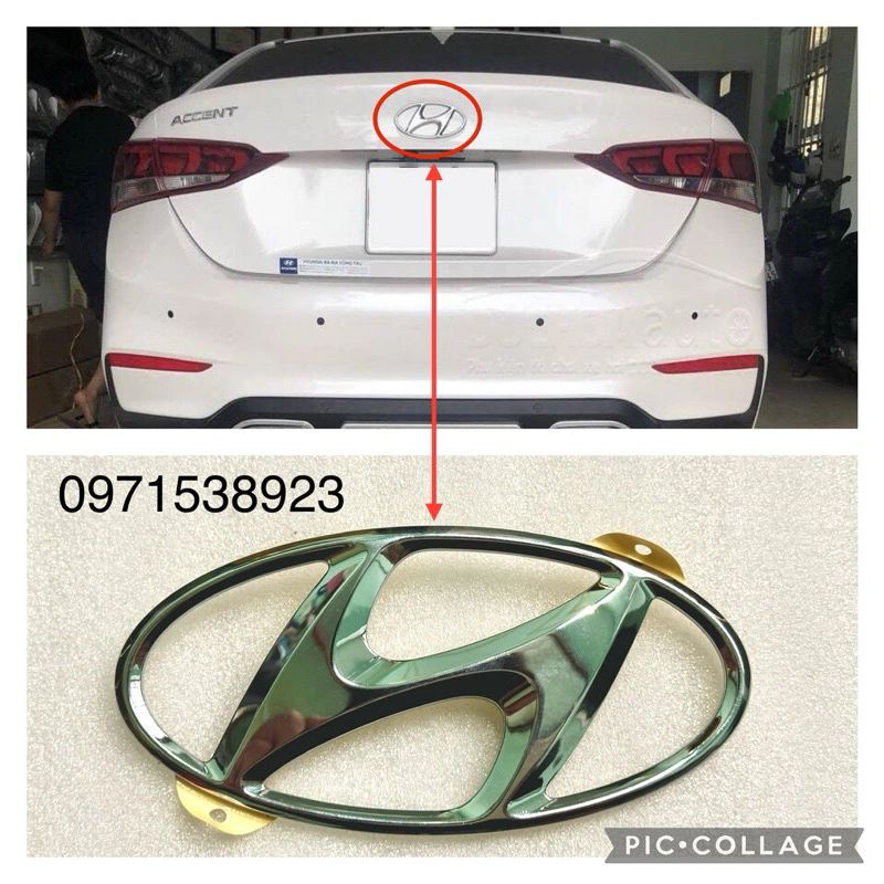 Logo HYUNDAI 15cm dán sau xe ACCENT 2018-2022 cao cấp