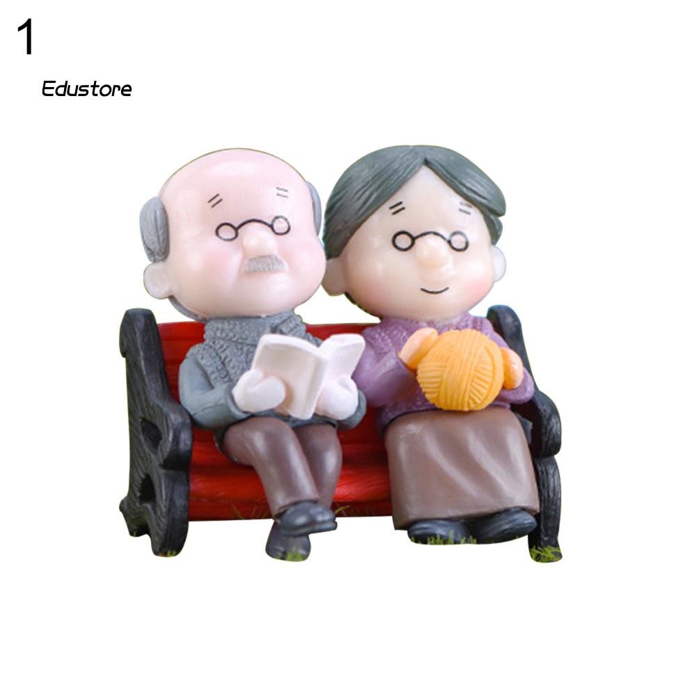 Mô hình ông lão bà lão mini dùng trang trí tiểu cảnh