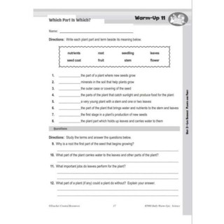 ( Khoa Học ) Daily Warm up Science -  Grade 2,3,4,5,6