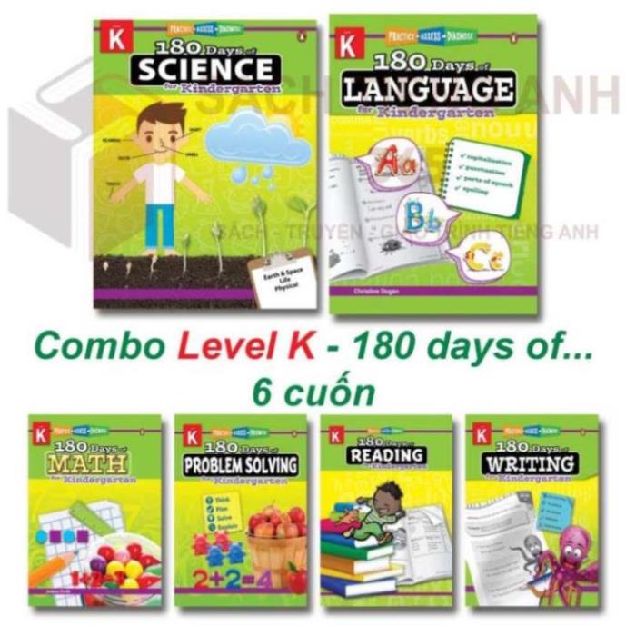 [ Combo Grade K ] - 180 days - 6q -  Science, Language, Writing, Solving, Reading, Math