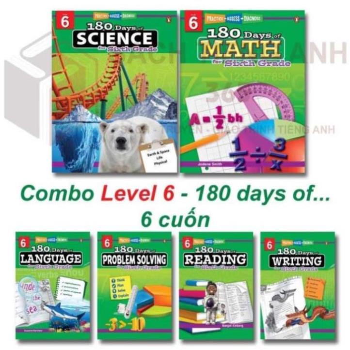 [ Combo Grade 6 ] - 180 days of... - 6q - Science, Language, Writing, Solving, Reading, Math