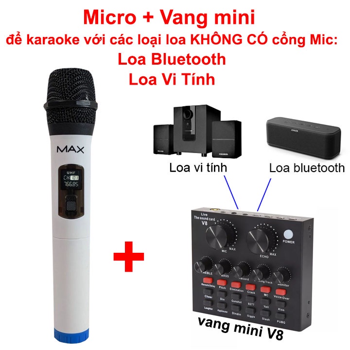 Micro Karaoke Không Dây Max 21 Micro Hát Karaoke Pin Sạc Đa Năng Dùng Cho Loa Kéo, Amly | BigBuy360 - bigbuy360.vn