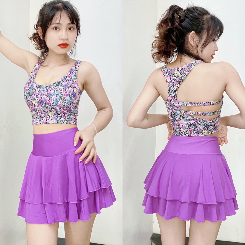 YOSON - Áo Bra Bông Dây Ngang Áo Tập Thể Thao Tập Gym Yoga Aerobic Cầu Lông - Tặng Mút Ngực Cao Cấp