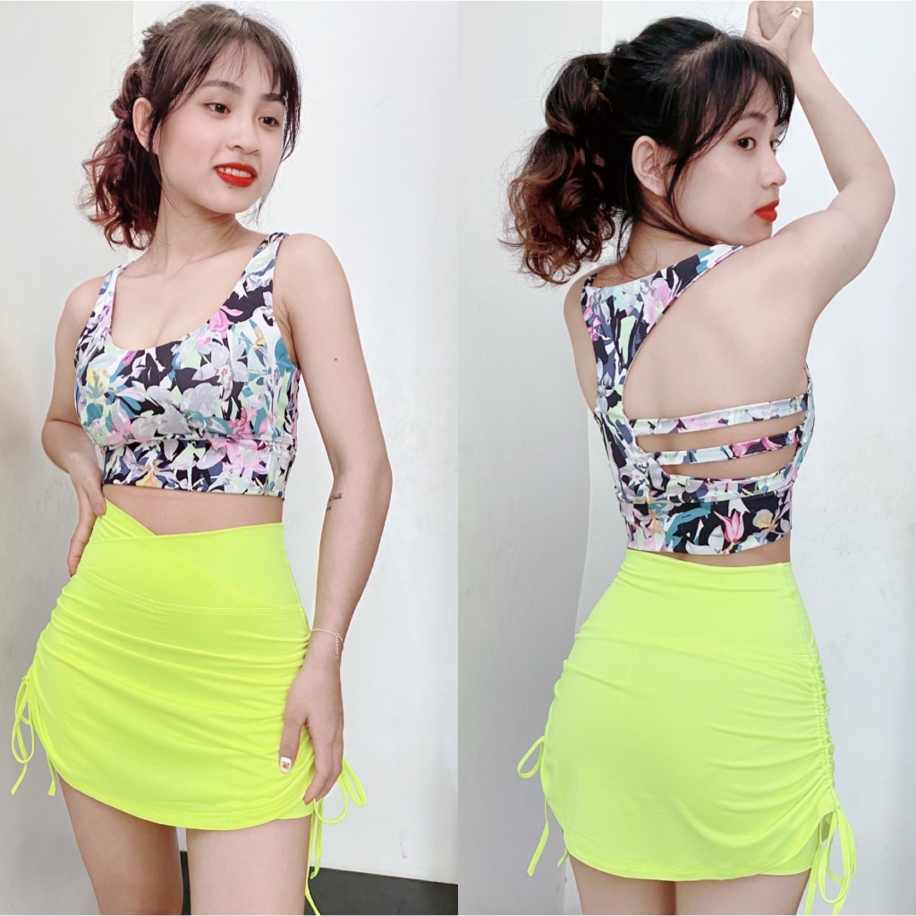 YOSON - Áo Bra Bông Dây Ngang Áo Tập Thể Thao Tập Gym Yoga Aerobic Cầu Lông - Tặng Mút Ngực Cao Cấp