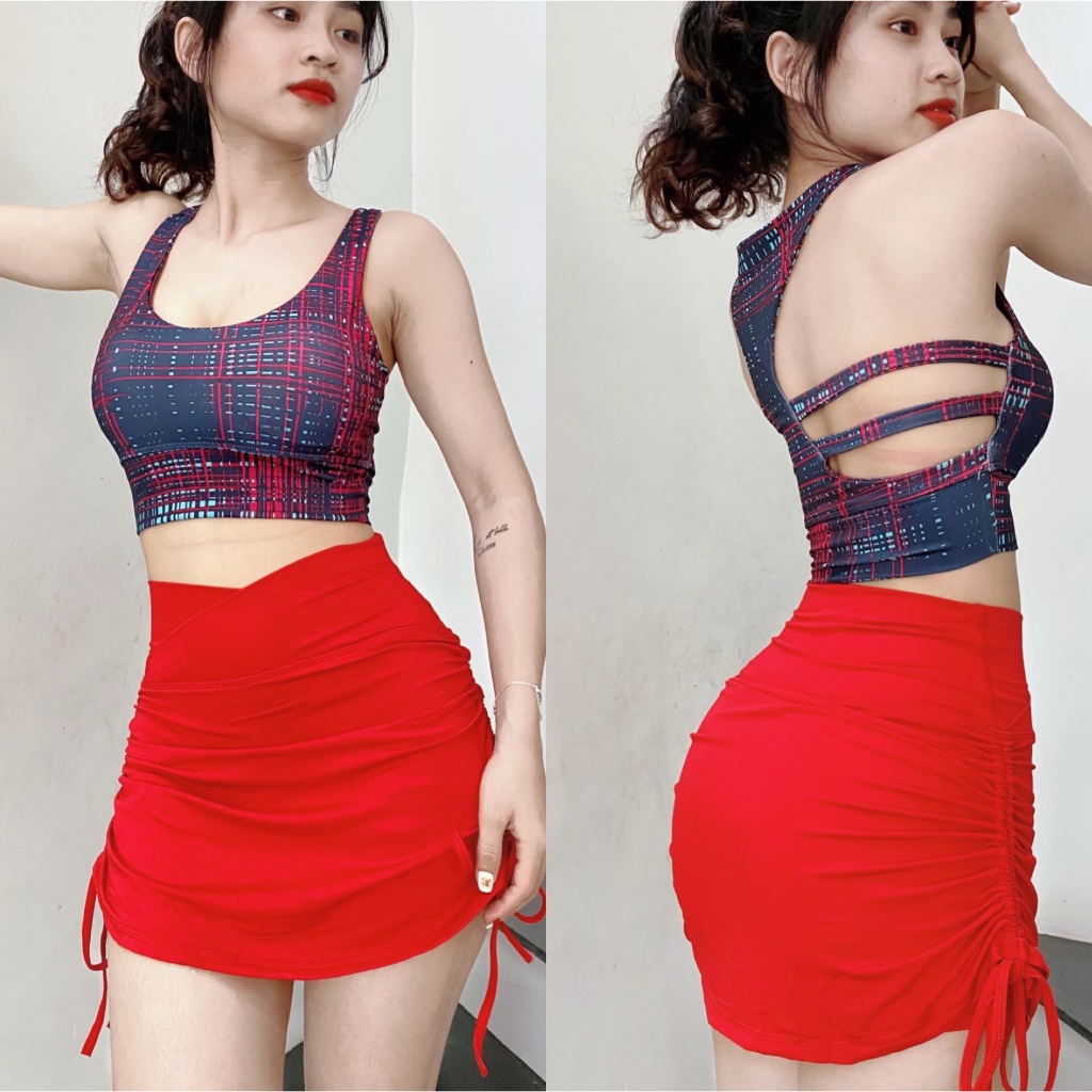 YOSON - Áo Bra Bông Dây Ngang Áo Tập Thể Thao Tập Gym Yoga Aerobic Cầu Lông - Tặng Mút Ngực Cao Cấp