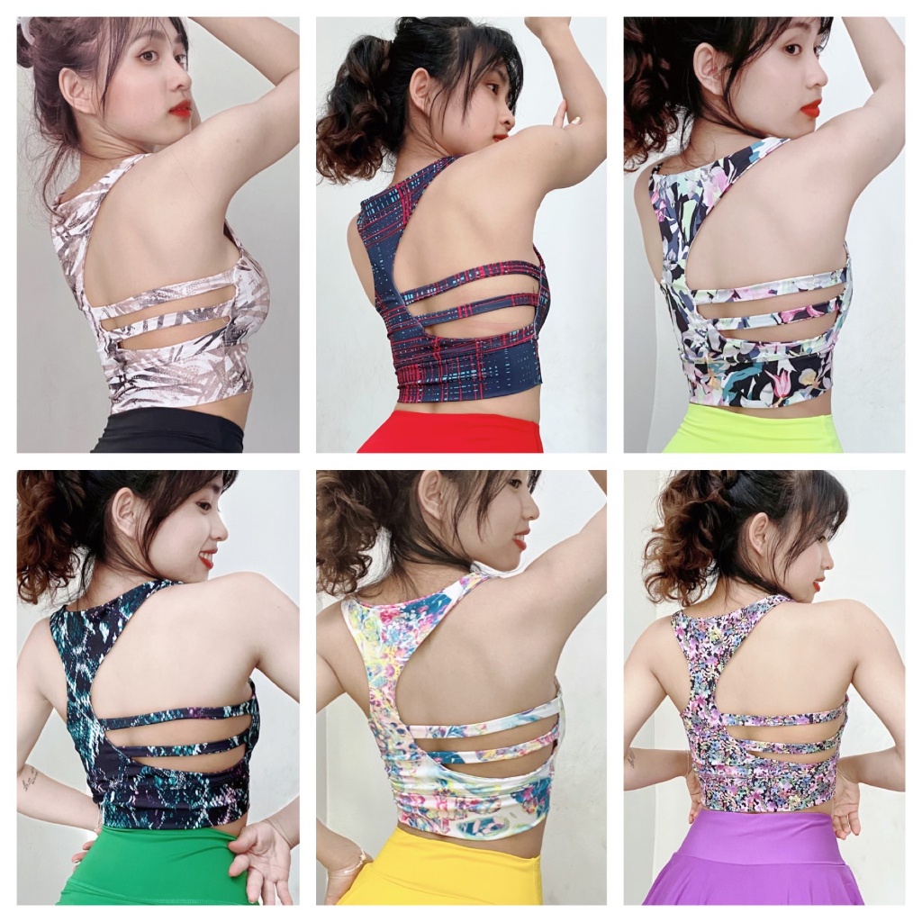 YOSON - Áo Bra Bông Dây Ngang Áo Tập Thể Thao Tập Gym Yoga Aerobic Cầu Lông - Tặng Mút Ngực Cao Cấp