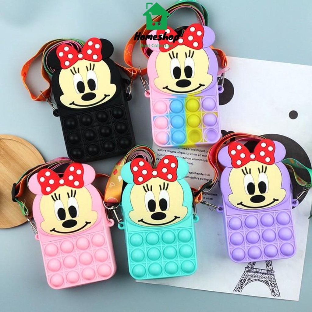 PVN55068 Túi đeo chéo popit họa tiết chuột mickey cho các bé