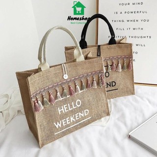 Pvn16884 túi cói hello weekend mẫu mới siêu hot t2