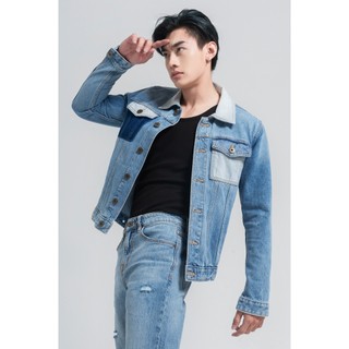 Áo Khoác Denim Color Block Dáng Rộng - 121MD4044F3950