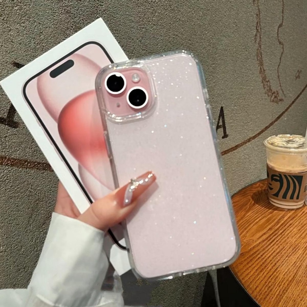 Ốp điện thoại cứng trong suốt đính kim tuyến cho for iPhone 15 Pro Max 14 13 pro max 12 pro max 11promax7 8 plus se 20