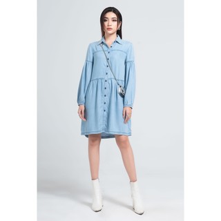 Đầm Tencel Nữ Dáng Xòe Tay Phồng. Tencel Babydoll Dress - 121WD2126F1930