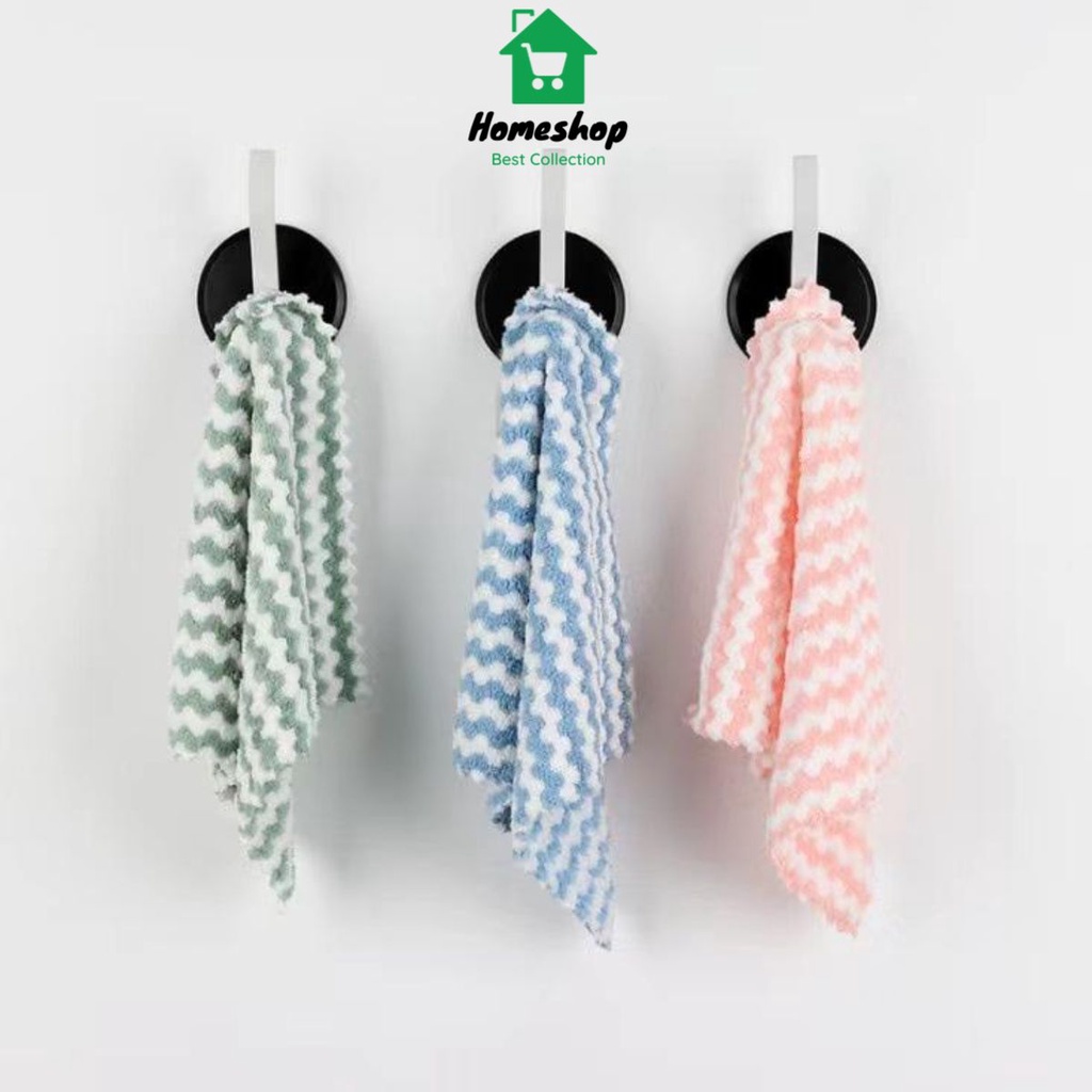 Pvn49782 Khăn Lau Bếp Gợn Sóng 2 Mặt Siêu Thấm Hút Kháng Khuẩn Tiện Dụng