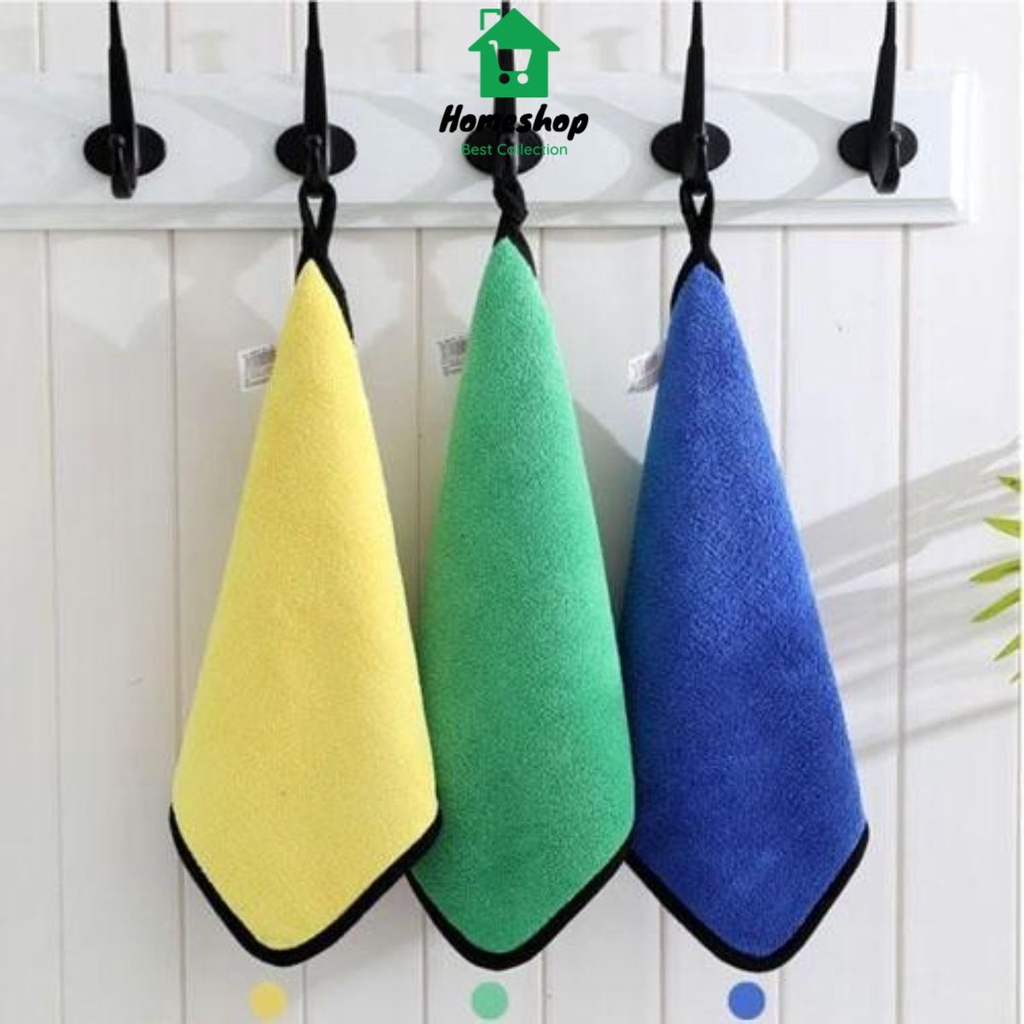 PVN58608 Khăn lau 30*30 ô tô xe hơi lau bếp lau kính lau tay màu vàng 2 lớp cao cấp siêu sạch siêu thấm hút