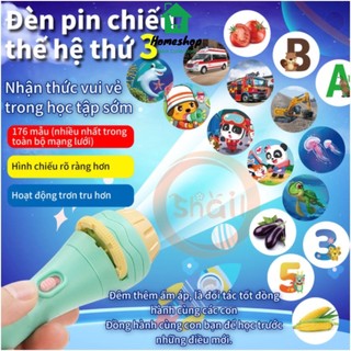 PVN31308 Đèn pin chiếu hình cho bé(Luôn sẵn) 24 hình động vật ngộ nghĩnh, đồ chơi trí tuệ cho trẻ vui chơi khám phá T888