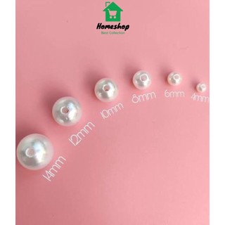 Pvn61740 hạt ngọc trai nhựa có lỗ 4mm, 8mm, 10mm