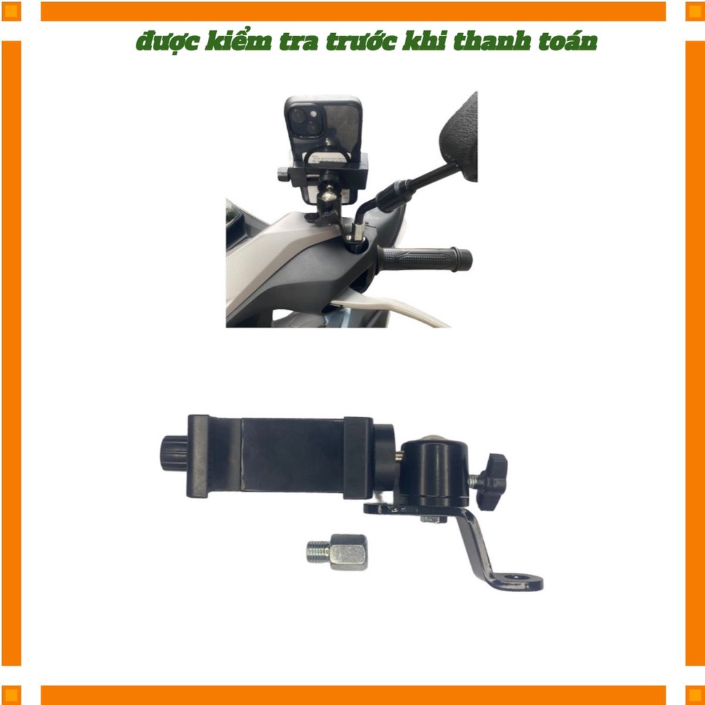 Kẹp Điện Thoại Xe Máy Gắn Chân Gương Mẫu Mới 2024