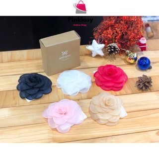 PVN17324 Hoa trà lụa cài áo , cài váy trơn cao cấp T2