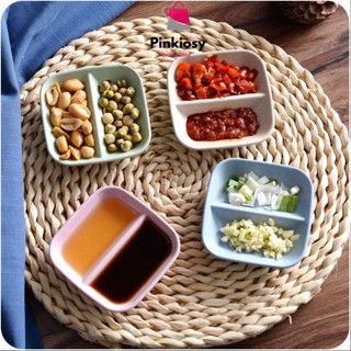 Pvn49363 đĩa đựng gia vị 2 ngăn bằng lúa mạch