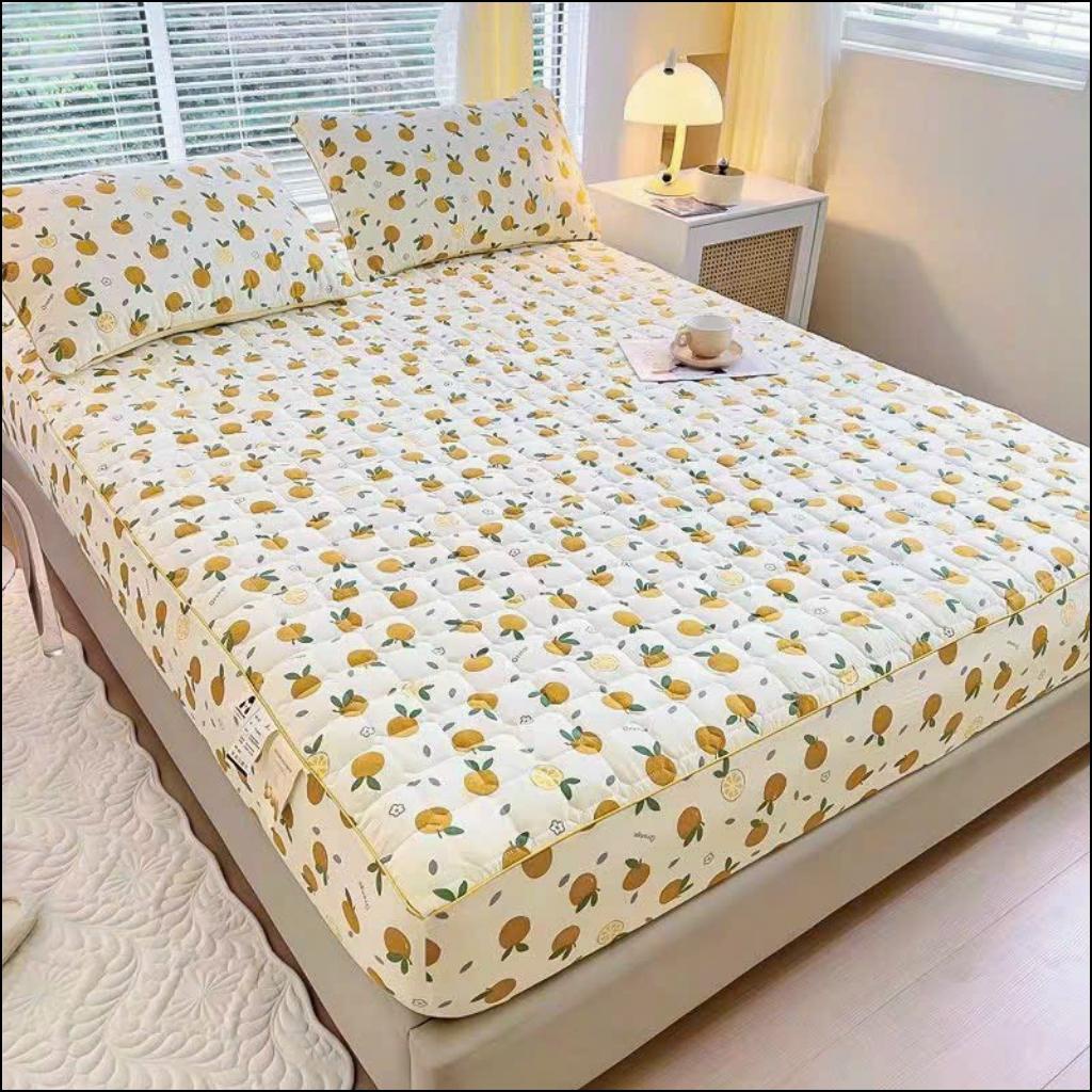 Ga chun trần bông Cotton đũi, ga trải giường trần bông bo chun bọc đệm 1m2, 1m4, 1m5, 1m6, 1m8, 2mx2