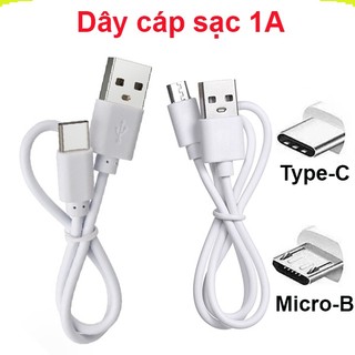 Dây cáp sạc USB màu trắng Micro/ type C - Chỉ sạc hoặc sạc + truyền dữ liệu