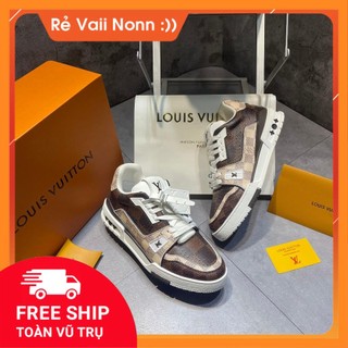 Giày Thể Thao LV 54 Trainer Signature White Brown Custom Trắng Nâu Bản Cao Cấp Nhất Thị Trường