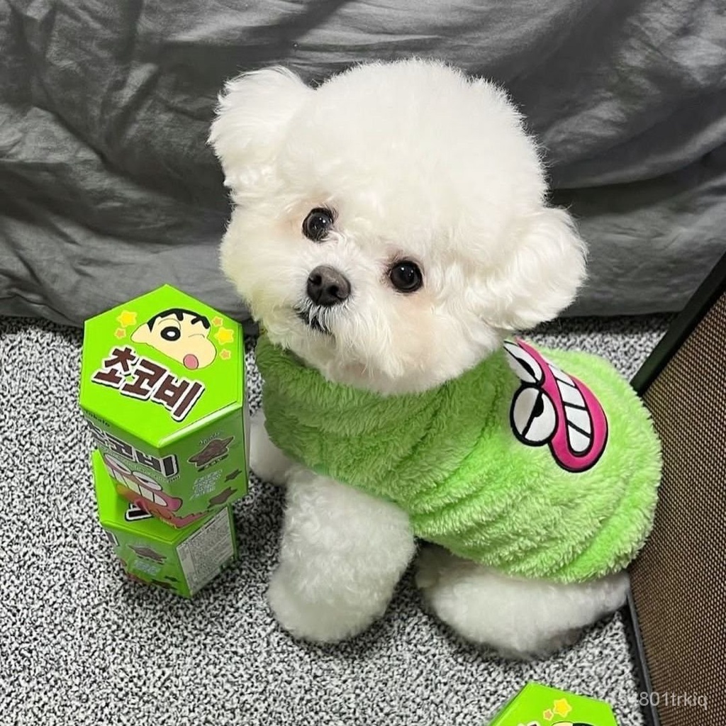 Shipment from Taiwan✅Teddy Bichon Clothes Autumn and Winter Clothing Fluffy Jacket Warm Hoodie Fleece-Lined Thickened Cu