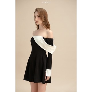 LAMORIS Váy phối đen trắng