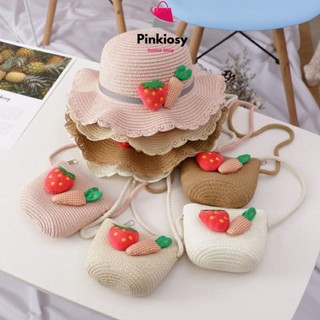 PVN26813 Set túi và mũ cói dâu tây dê thương cho bé T2