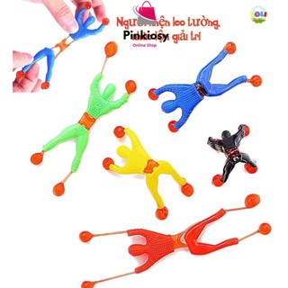 PVN40925 Hình người siêu nhân leo núi, leo tường dính đầy màu sắc. Người nhện bám dính leo tường vui nhộn