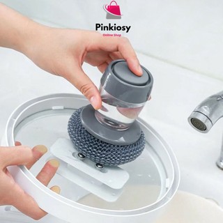 PVN25027 Dụng cụ cọ rửa xoong nồi có bình đựng xà phòng tiện lợi an toàn cho da tay T2