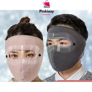 PVN19931 Khẩu trang kính ninja 2in1 lót nỉ chống mưa gió lạnh bảo vệ mắt T2