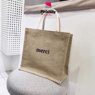 PVN2680 [Loại đẹp] Túi cói đi biển túi cói MERCI hot hit T2