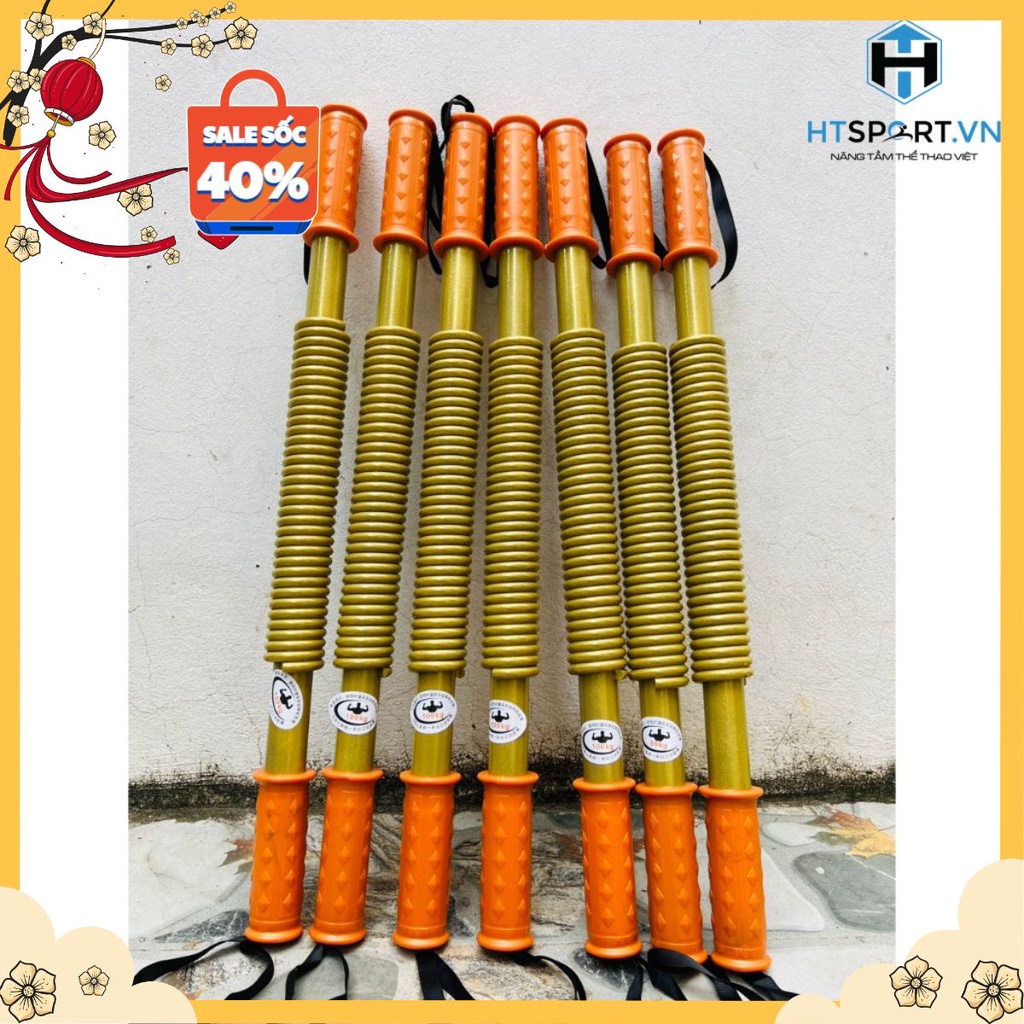Gậy bẻ tập cơ tay màu vàng mức lực 70kg, 80kg, 90kg, 100kg thanh lò xo tập ngực vai luyện tập thể thao. (TặngChibi)