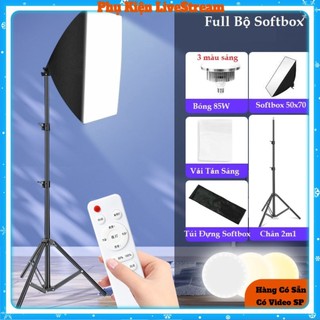 Bộ đèn softbox 50x70 hỗ trợ chụp ảnh livestream bóng 50w 85w
