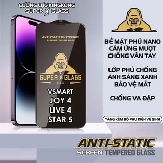  Cường lực KINGKONG Vsmart Joy 4   Live 4   Star 5 siêu tĩnh điện siêu dày bảo vệ điện thoại 