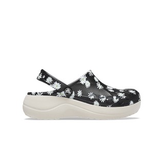 Giày Clog Nữ Crocs Baya Platform Printed - Black Daisy