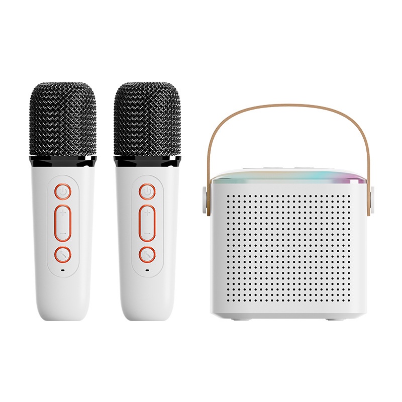 Loa bluetooth mini karaoke kèm 2 mic không dây K12 có cổng cắm tai nghe công suất 13W - Bảo hành chính hãng 06 Tháng