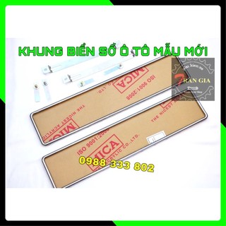 Khung Biển Số Ô Tô [MẪU MỚI/CŨ] 7 Màu/ Titan - biển dài (mica, ốc vít, đế sau và pat) - phụ kiện xe ô tô