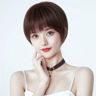 Tóc giả nữ nguyên đầu ngắn cá tính tgntn24 tặng lưới tóc giả cả đầu đẹp tóc giả nữ